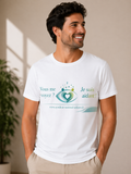 Tee-shirt solidaire blanc col rond – "vous me voyez ? Je suis aidant !"