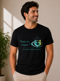 Tee-shirt solidaire noir col rond –  "vous me voyez ?"