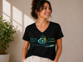 Tee-shirt solidaire noir col v –  "Vous me voyez, je suis aidante !"