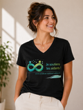 Tee-shirt solidaire noir col v –  Je soutiens les aidants !
