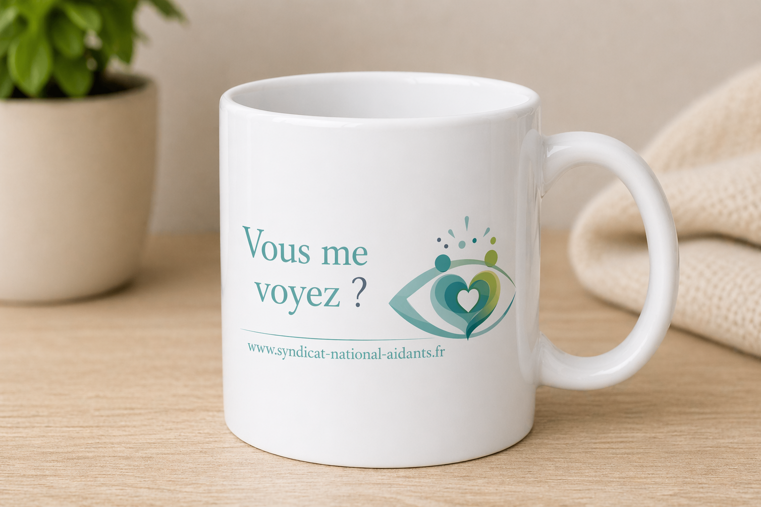 Mug solidaire 330 ml – VOUS ME VOYEZ ?