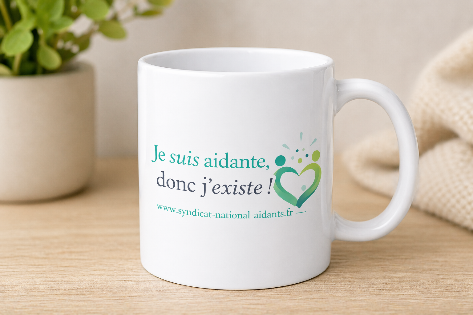 Mug solidaire 330 ml - JE SUIS AIDANTE, DONC J'EXISTE !