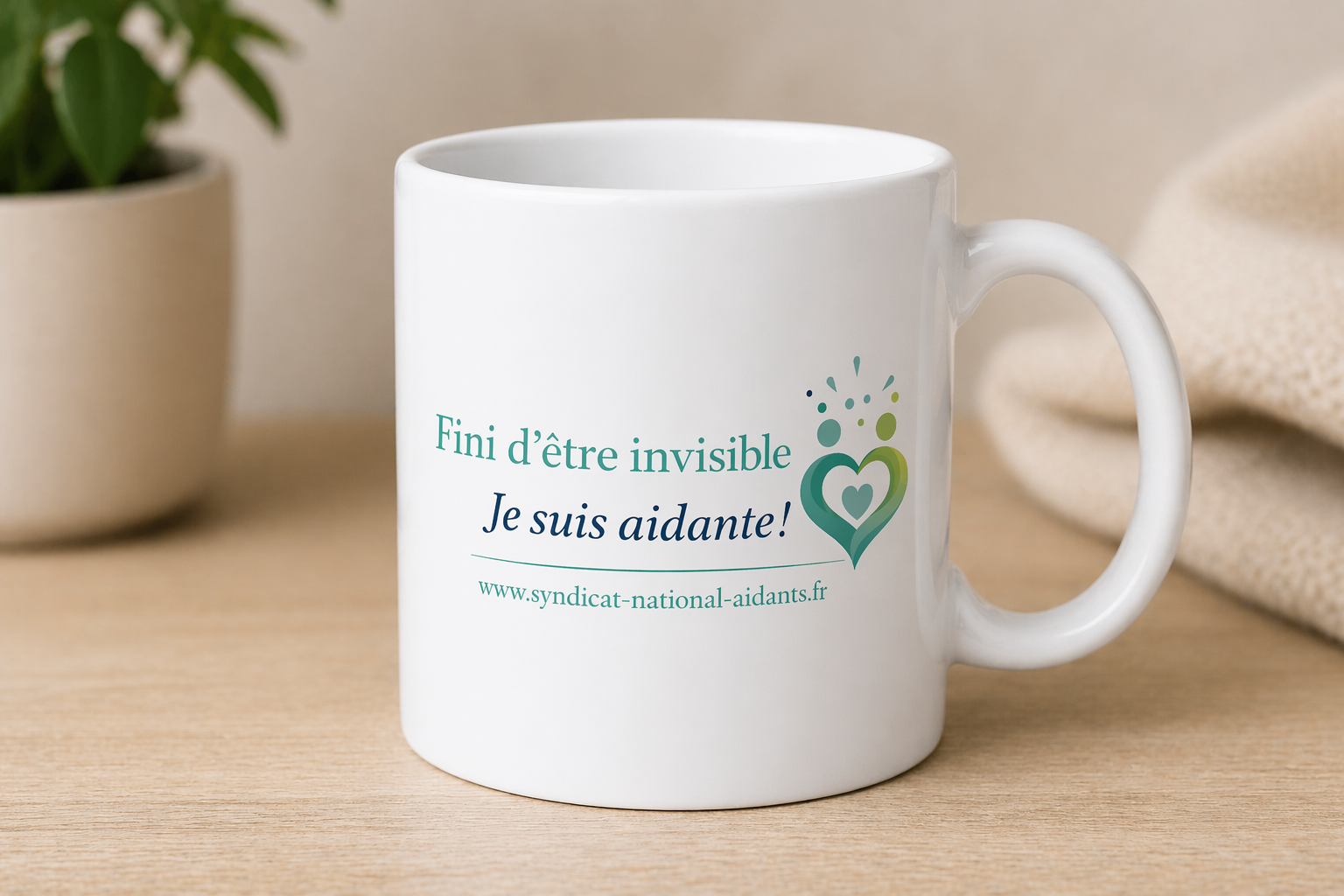 Mug solidaire 330 ml – FINI D'ETRE INVISIBLE, JE SUIS AIDANTE !