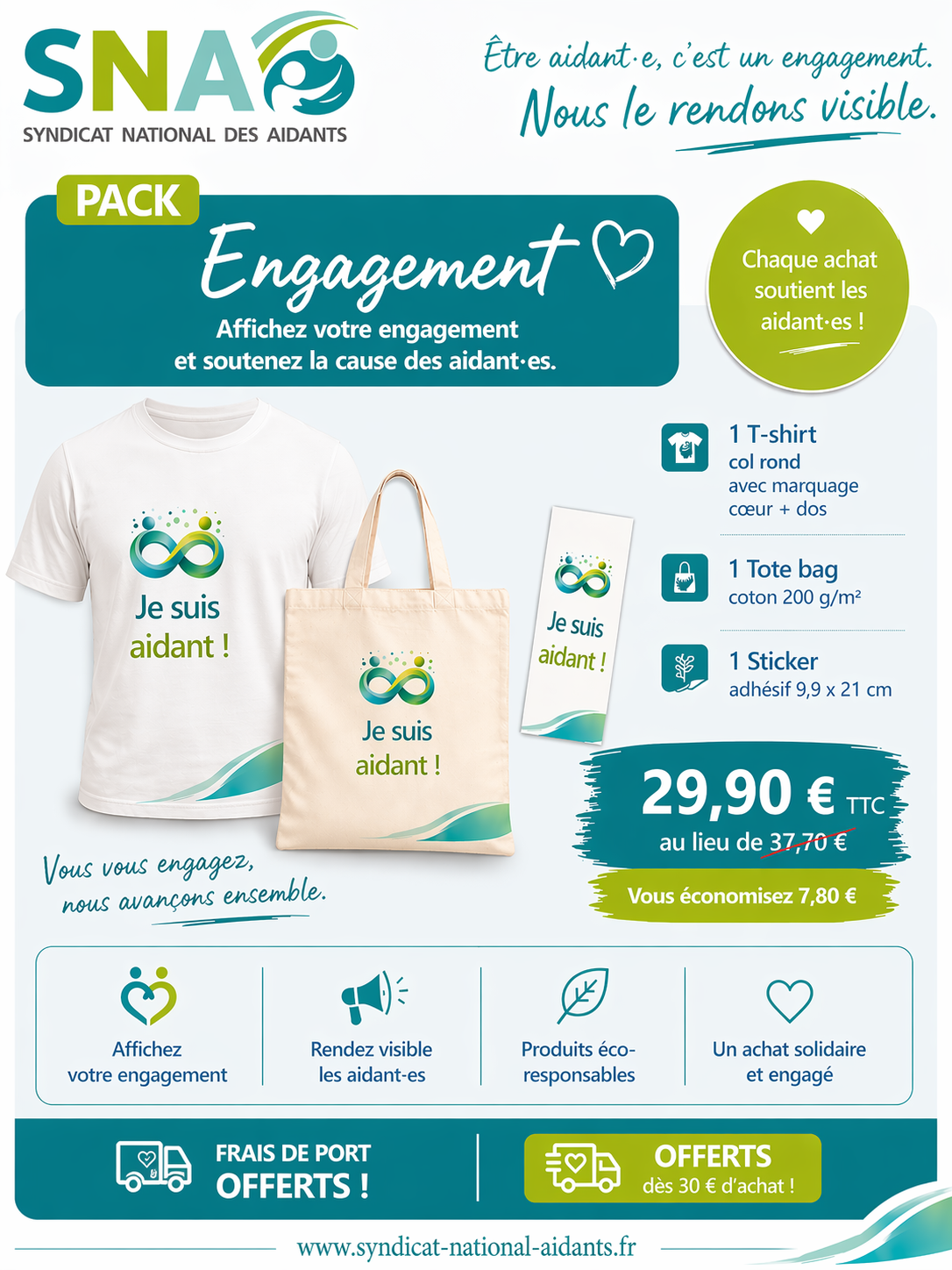 Pack Engagement – T-shirt + Tote bag + Sticker